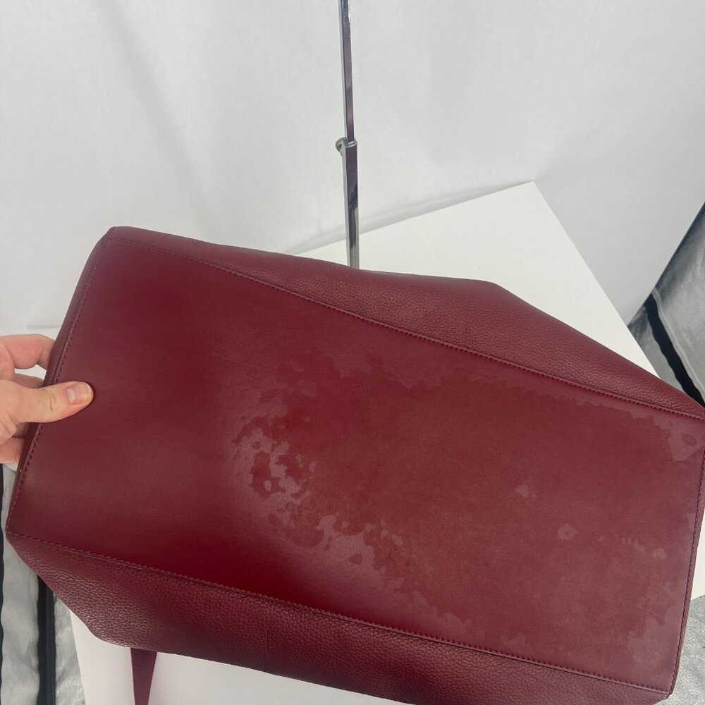 Kate Spade Filipa Pebbled Leather Duffle Overnight Weekend Bag Burgundy - Picture 8 of 17